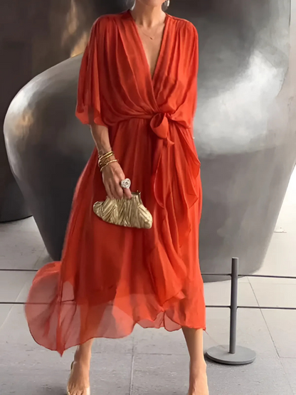 Women's Elegant Tie Waist Dress