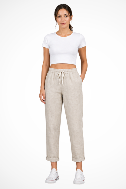 Women's Linen Cropped Trousers
