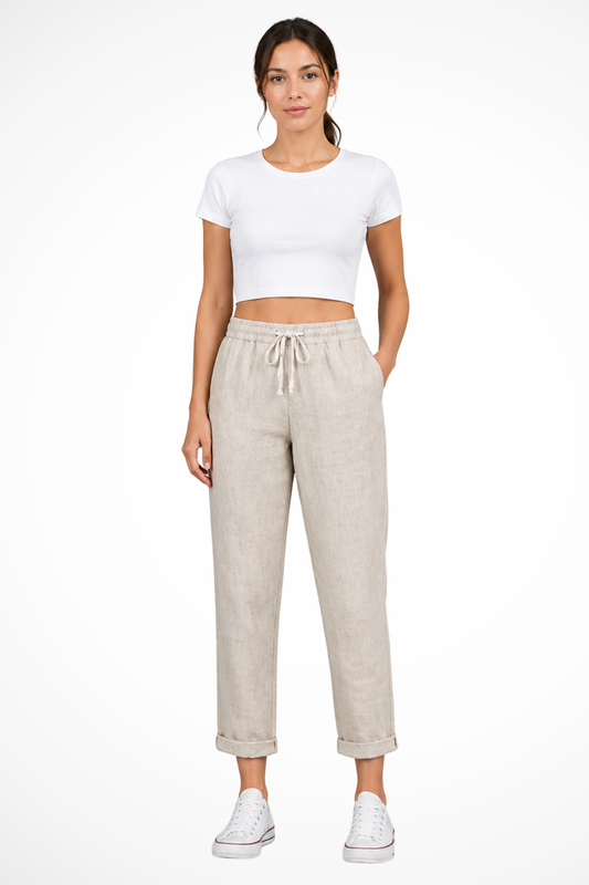 Women's Linen Cropped Trousers