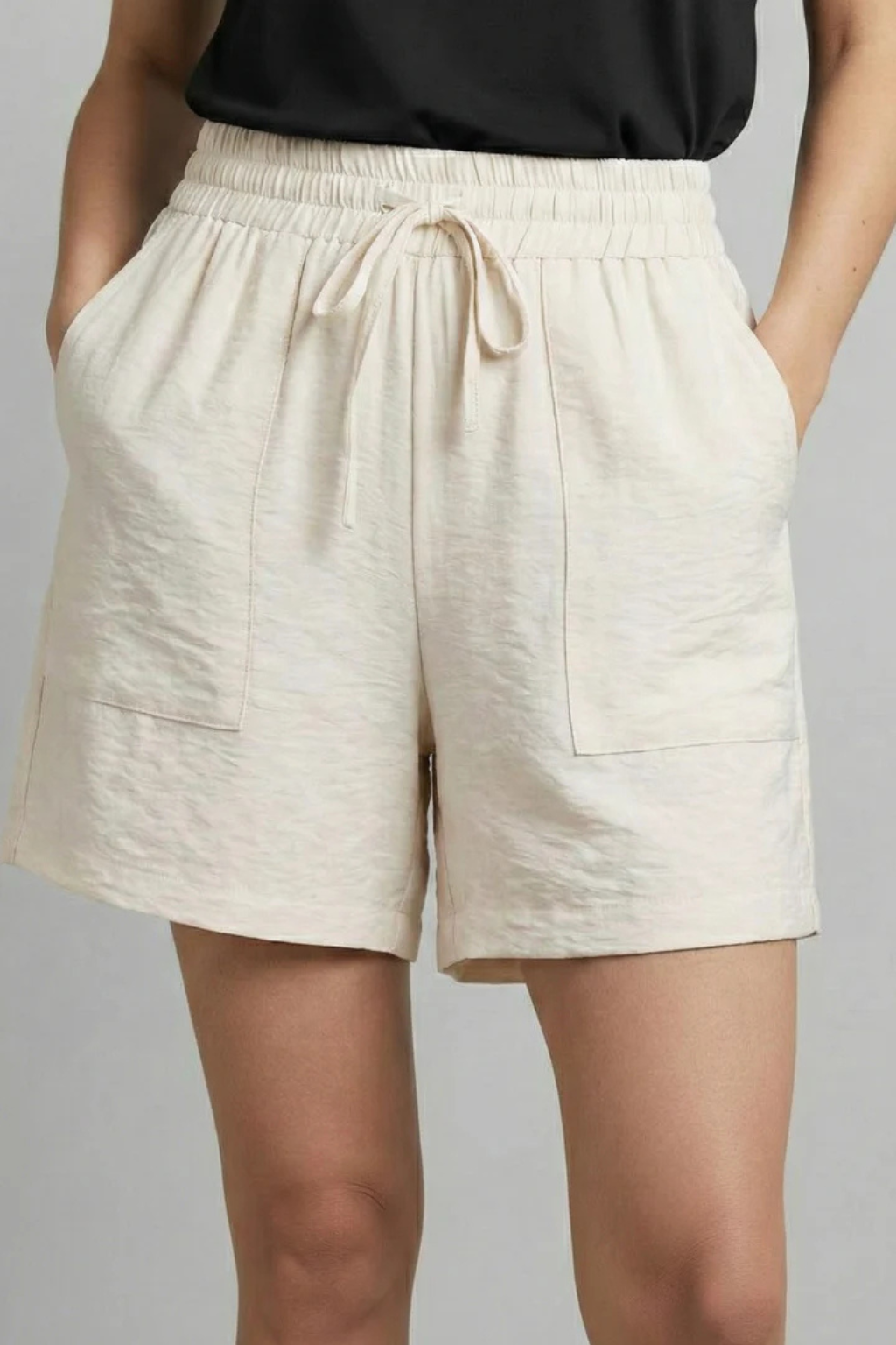 Women's Textured Drawstring Casual Shorts