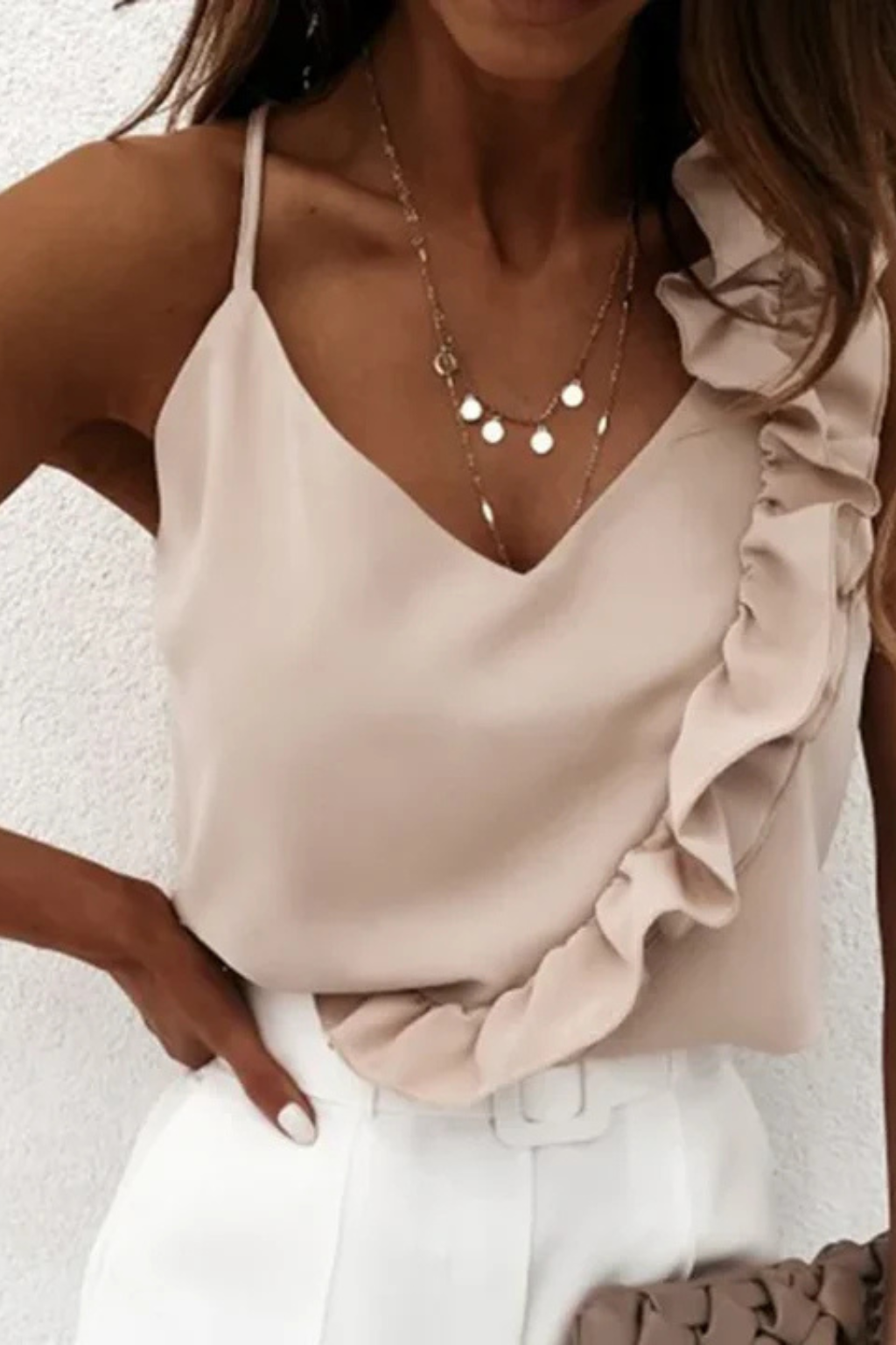 Women's Asymmetric Ruffle Top