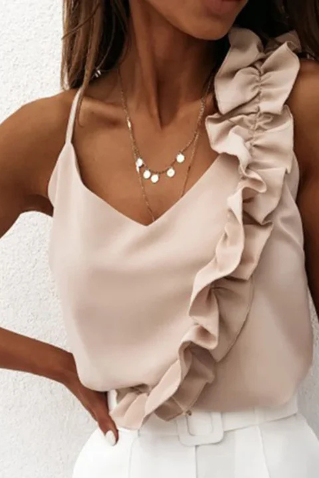 Women's Asymmetric Ruffle Top