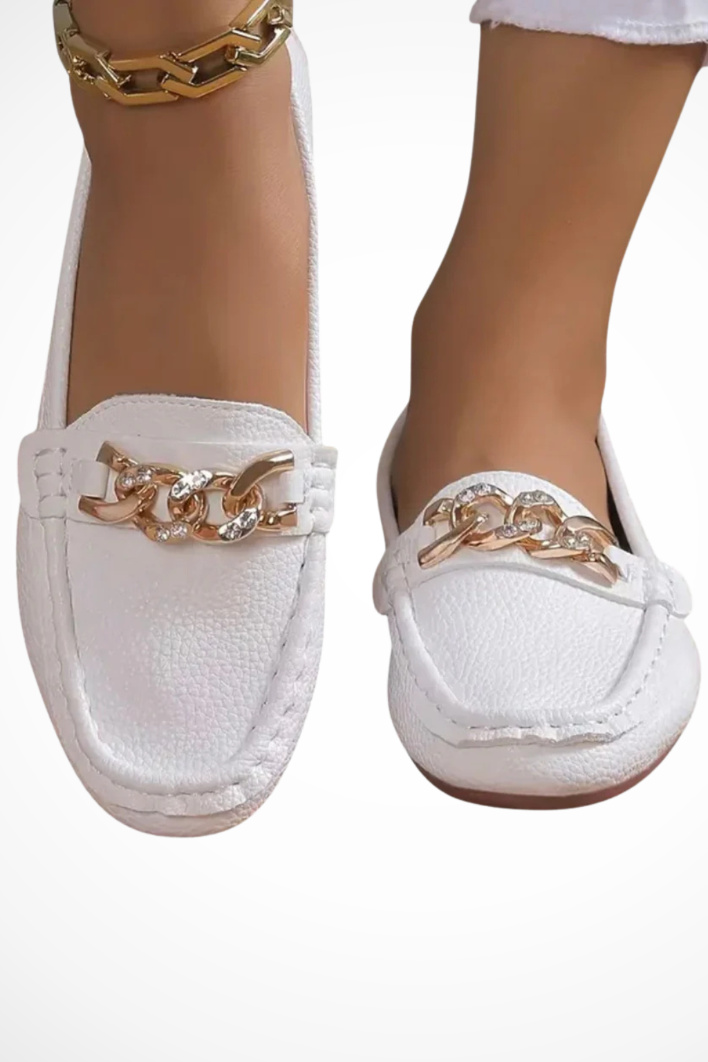 Women's Chain Detail Slip On Loafers