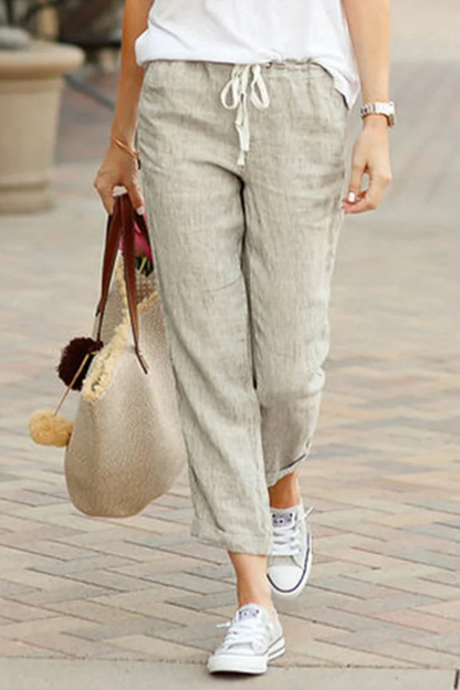 Women's Linen Cropped Trousers