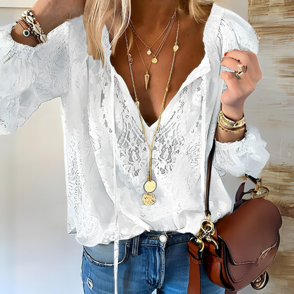 Women’s Elegant Boho V-Neck Blouse
