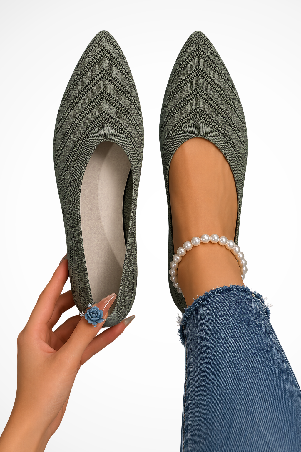 Women's Pointed Knit Orthopedic Loafers