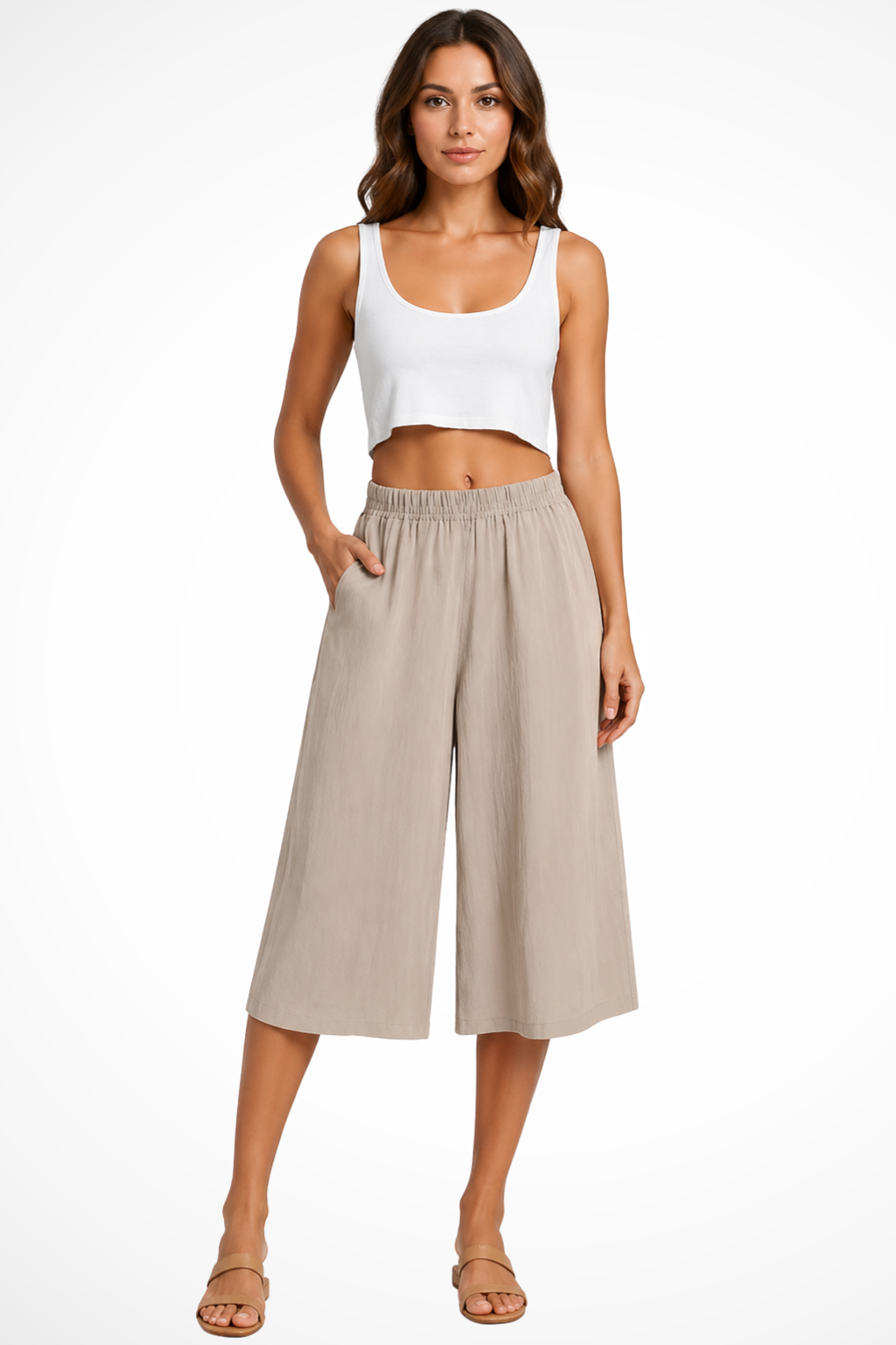 Women's Elasticated Wide Leg Trousers