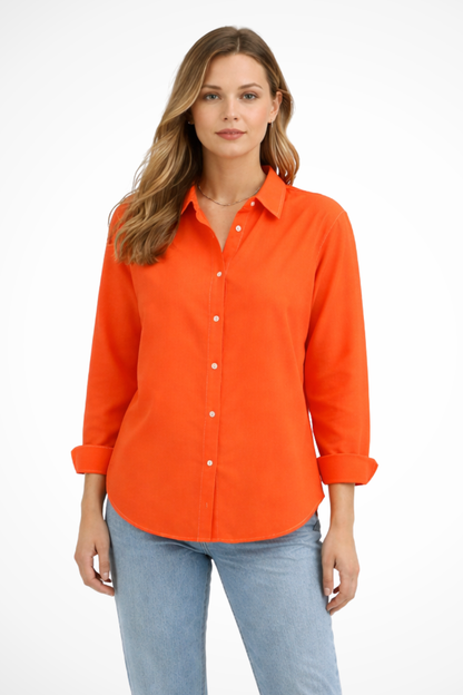 Women's Collared Button-Down Blouse