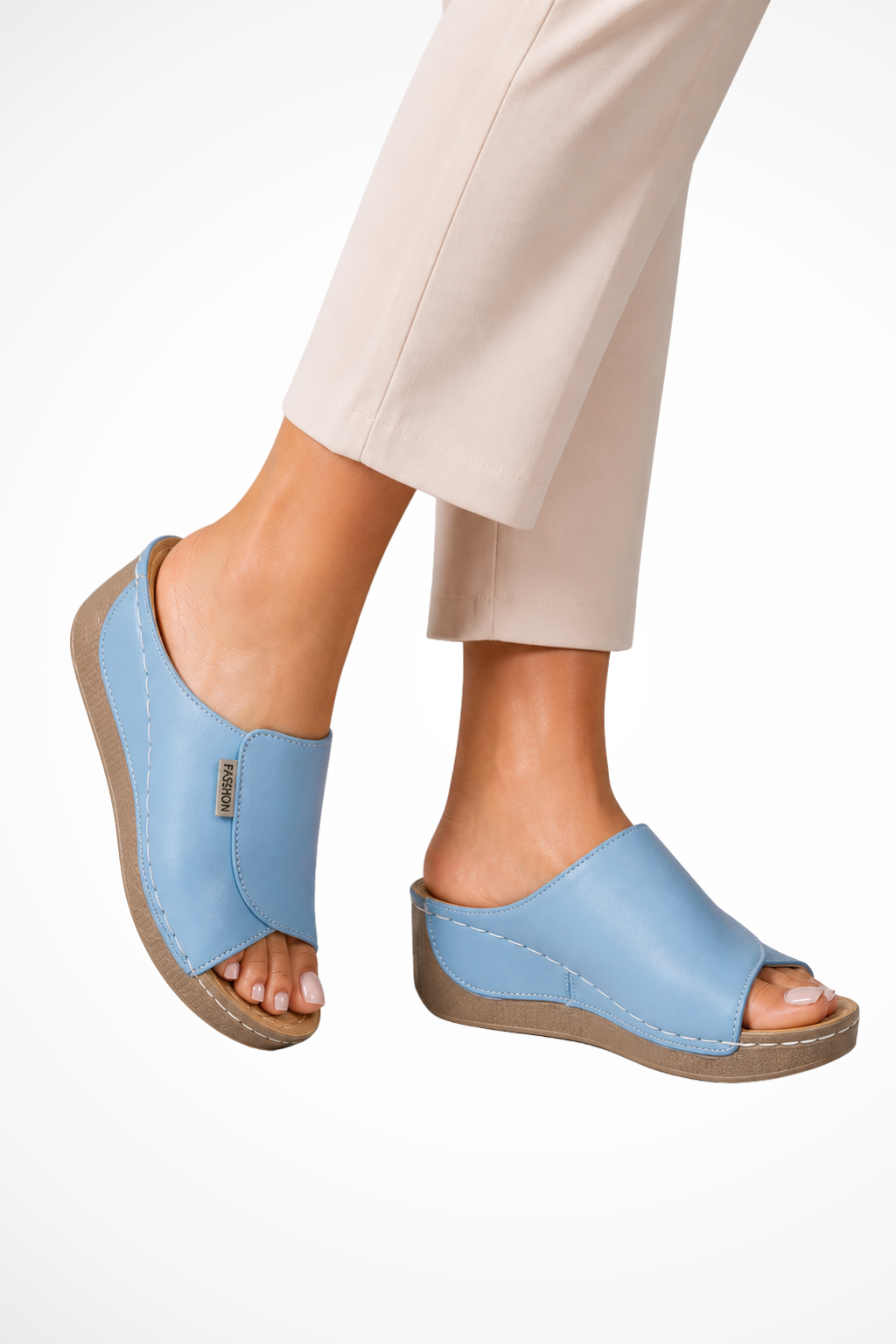 Women's Open Toe Leather Mules