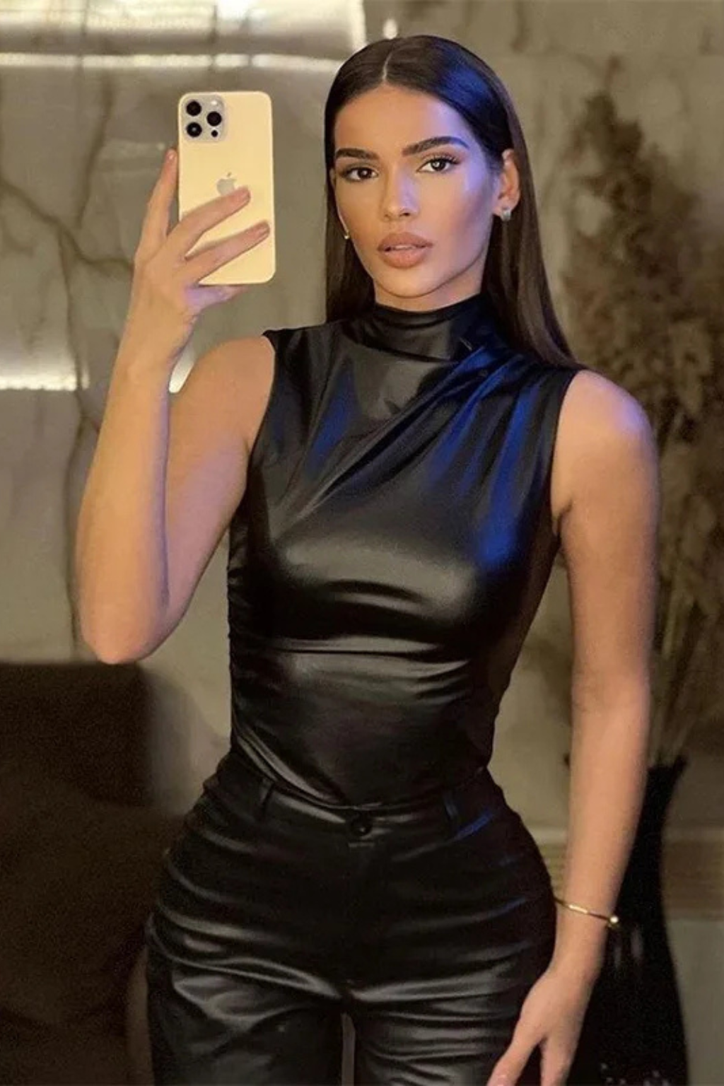Women's High Neck Fitted Top