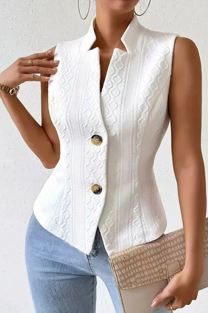Women's Textured Button-Front Top