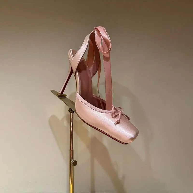 Women's Satin Platform Ribbon Shoes