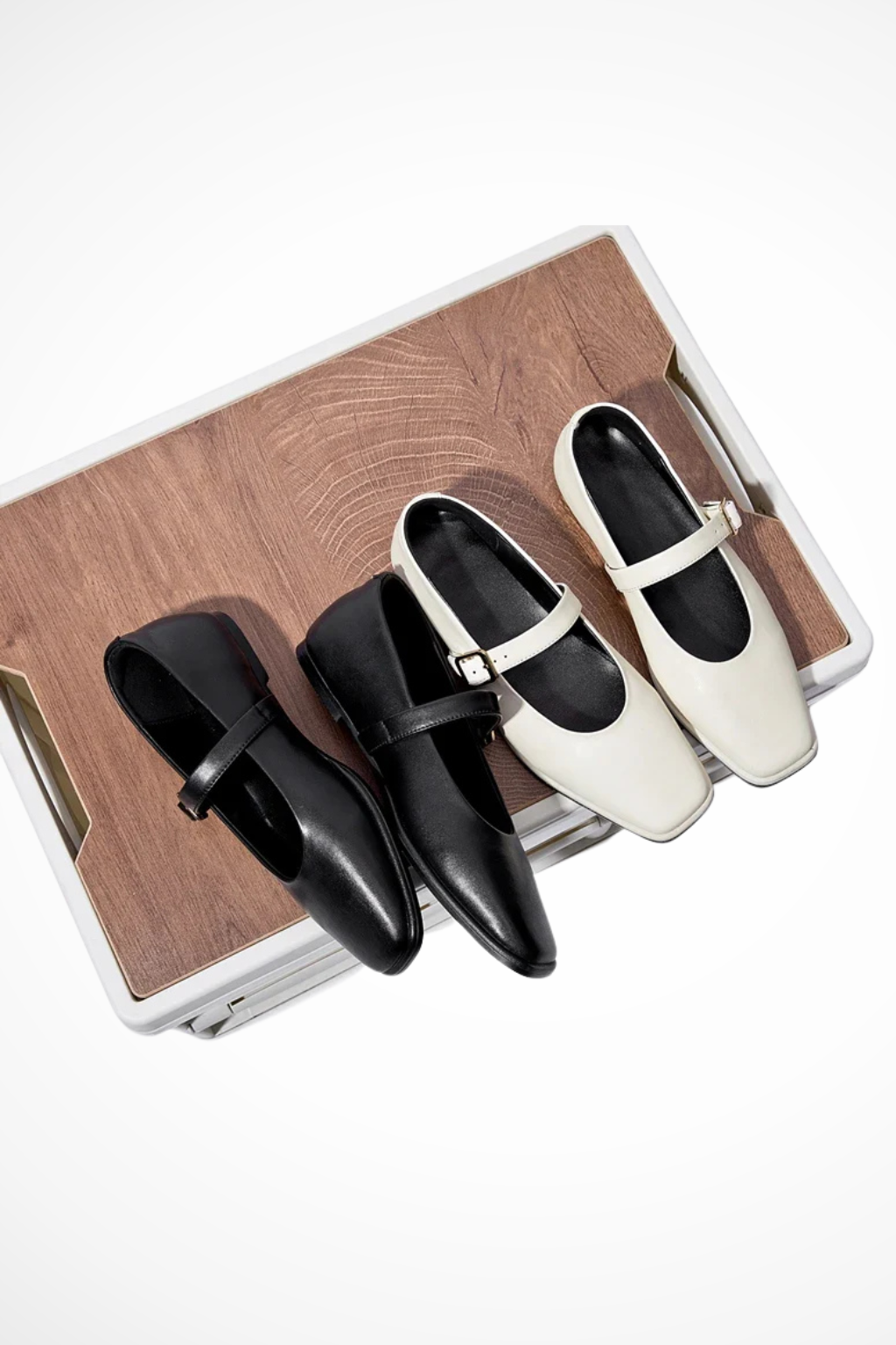 Women's Square Toe Buckle Flats