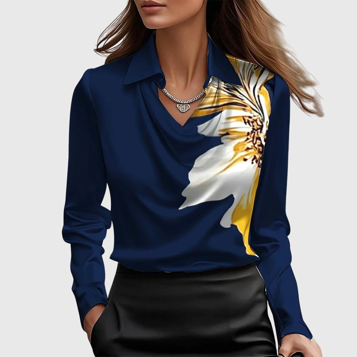 Women’s Cowl Neck Long Sleeve Top