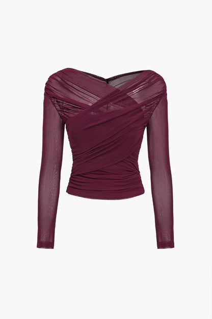 Women’s Ruched Mesh Top