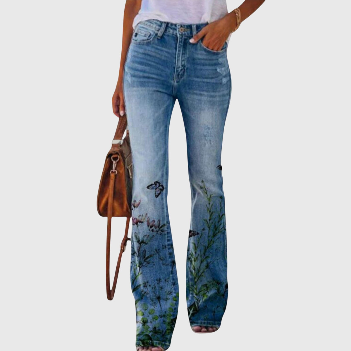 Women's Floral Printed Skinny Jeans