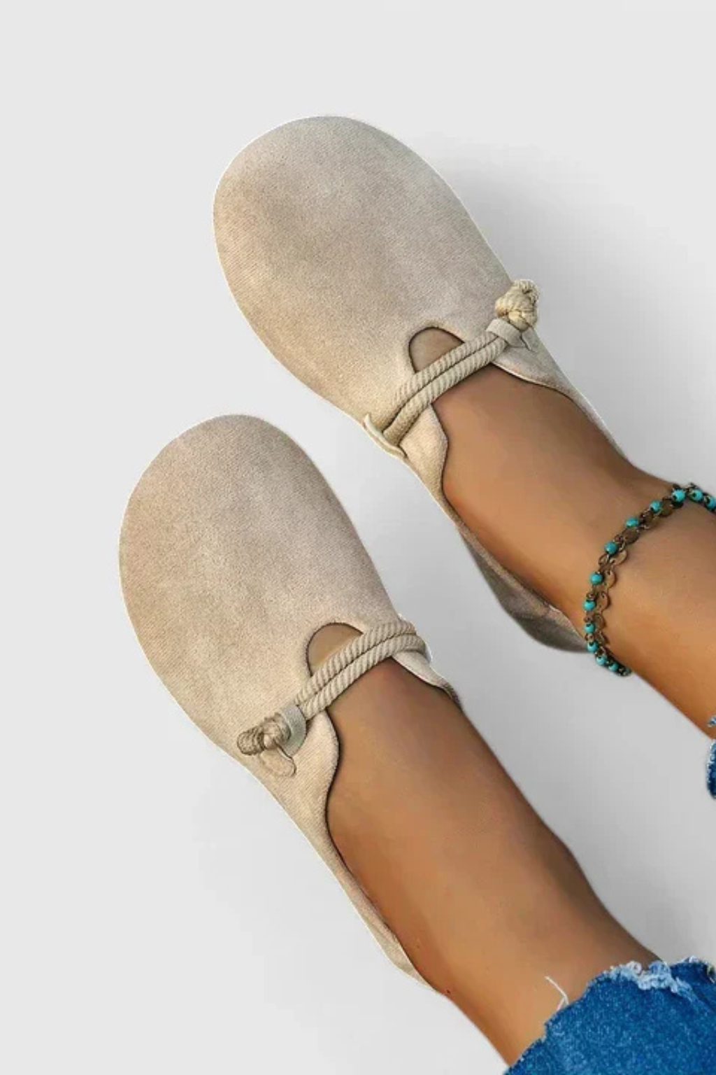 Women's Suede Rope Ballet Flats