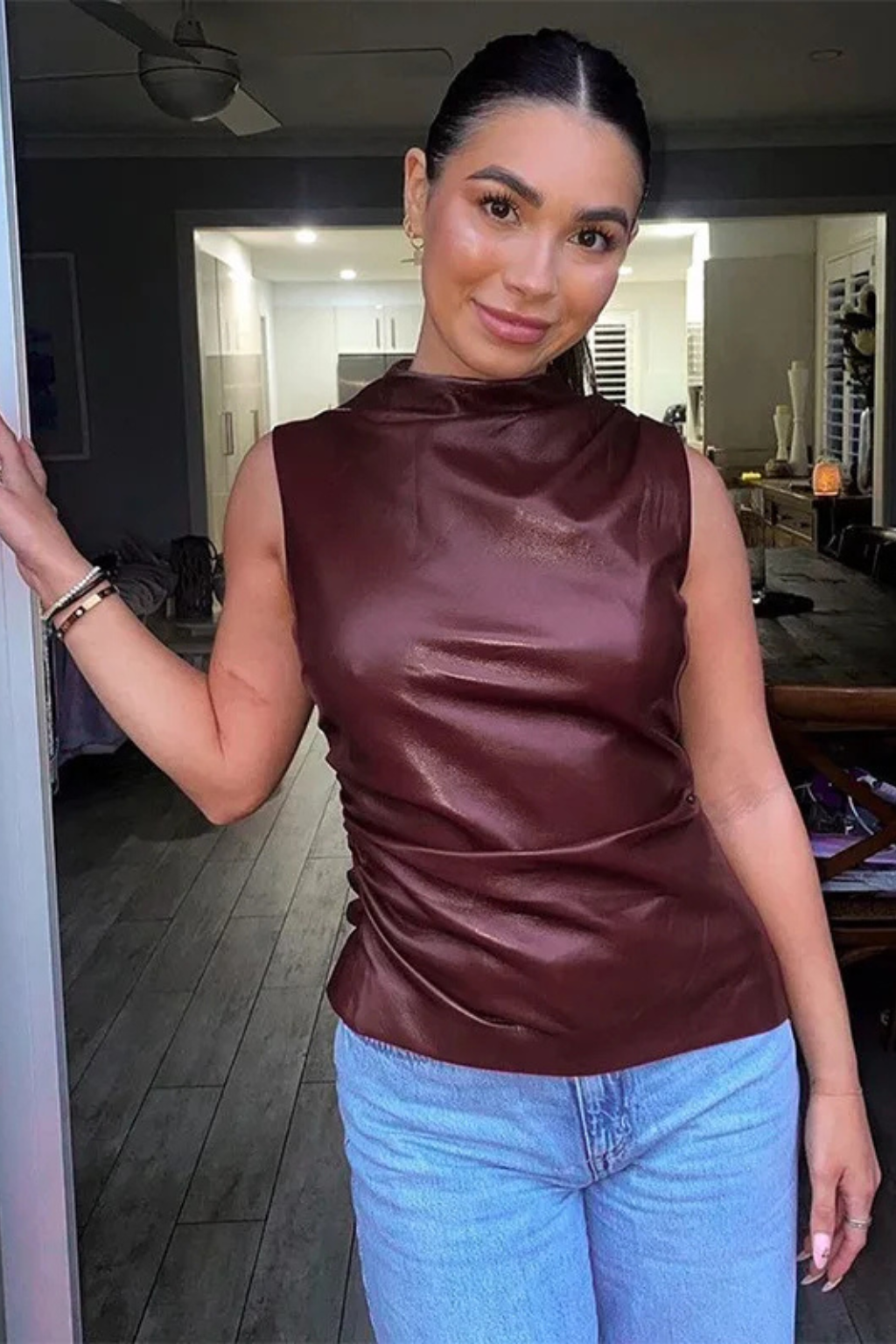 Women's High Neck Fitted Top