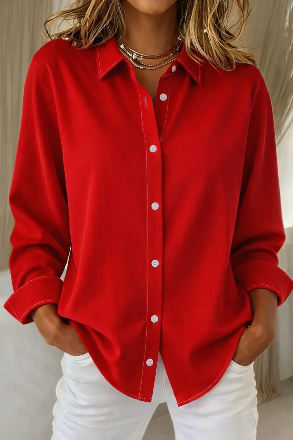 Women's Relaxed Collared Blouse