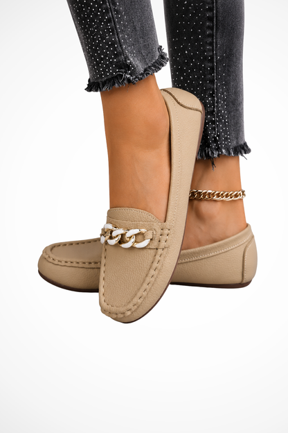 Women's Chain Detail Leather Loafers
