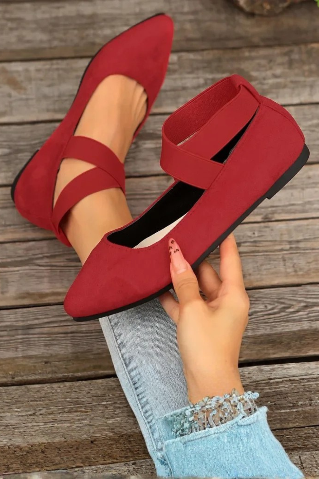 Women's Pointed-Toe Crossover Flats