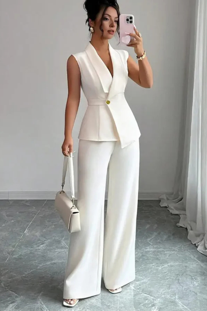 Women's Tailored White Suit Set