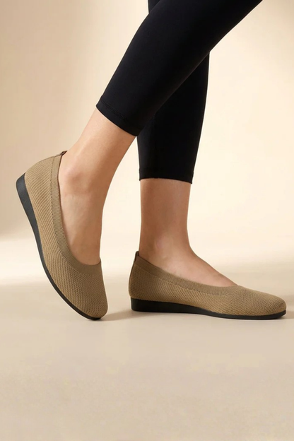 Women's Soft Knit Round Toe Flats