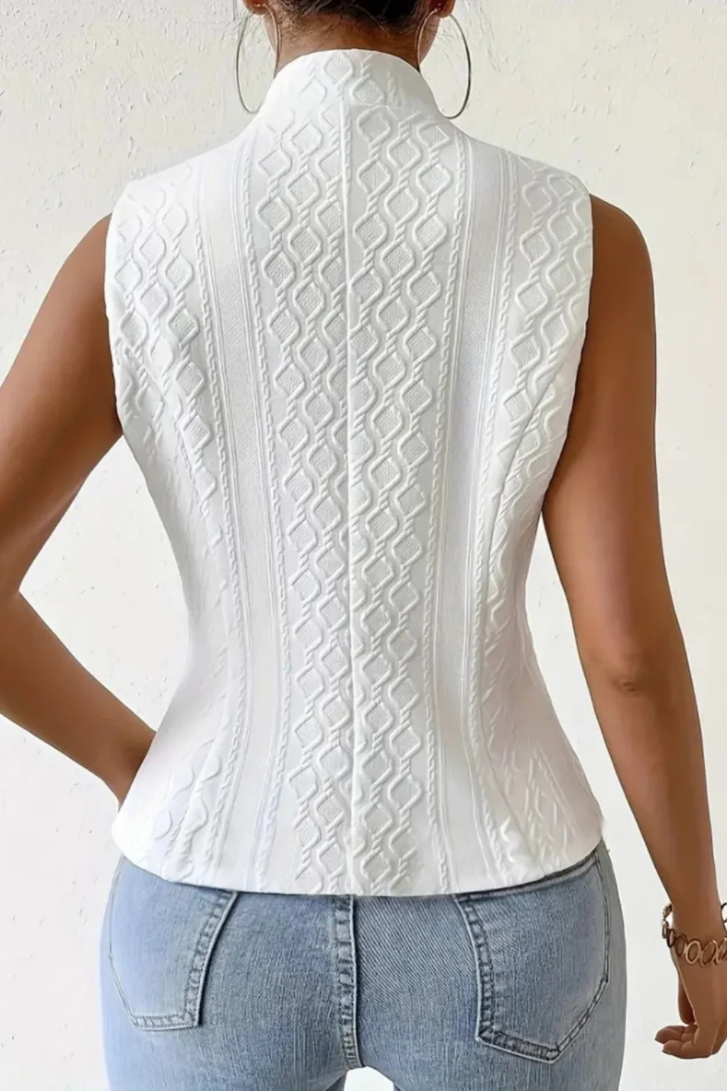Women's Textured Button-Front Top
