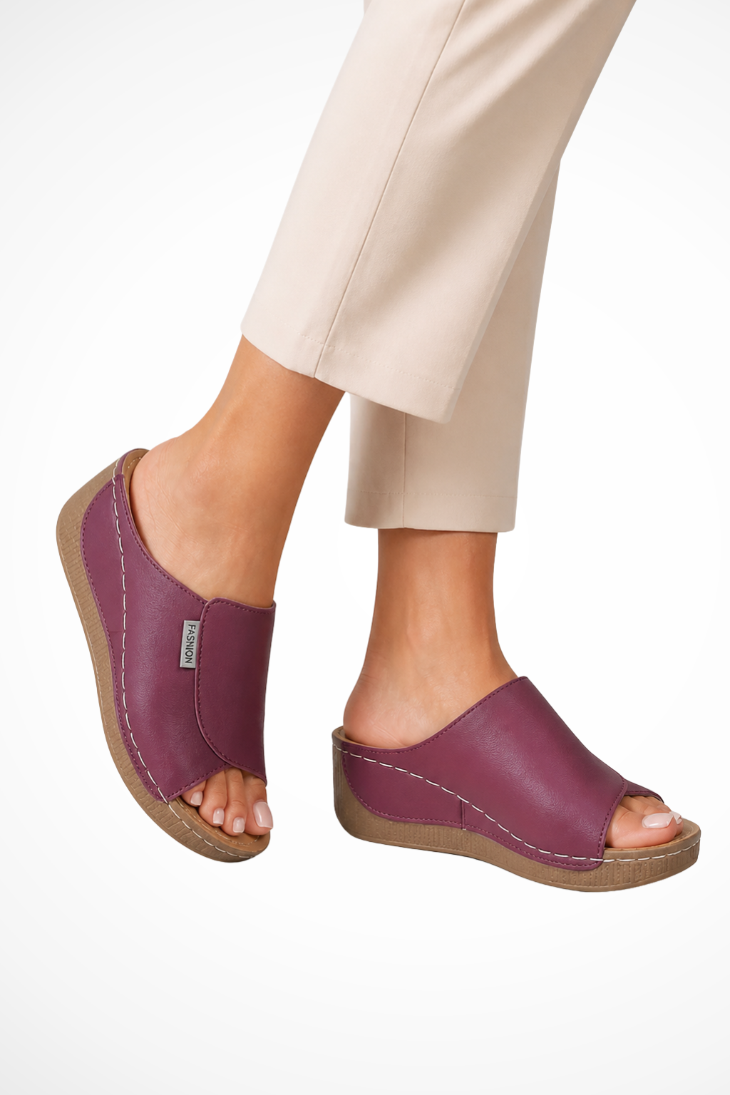 Women's Open Toe Leather Mules