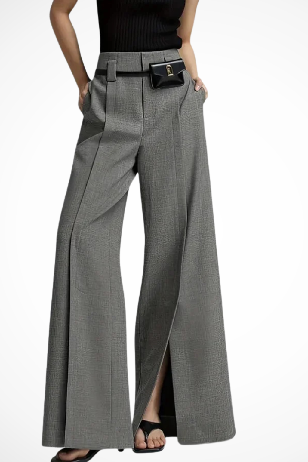 Women's Pleated Belted Tailored Trousers