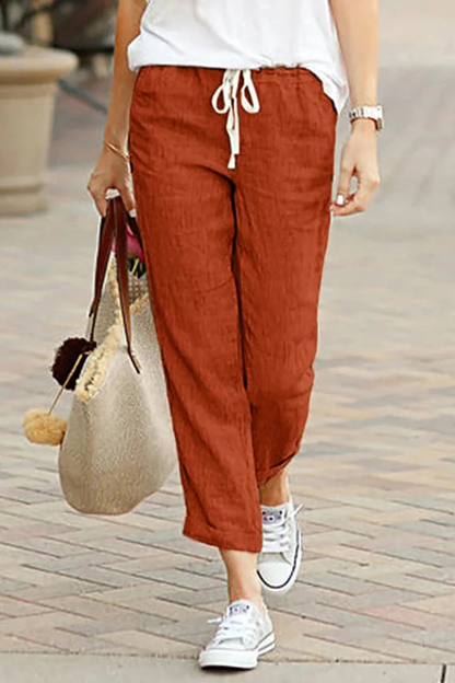 Women's Linen Cropped Trousers
