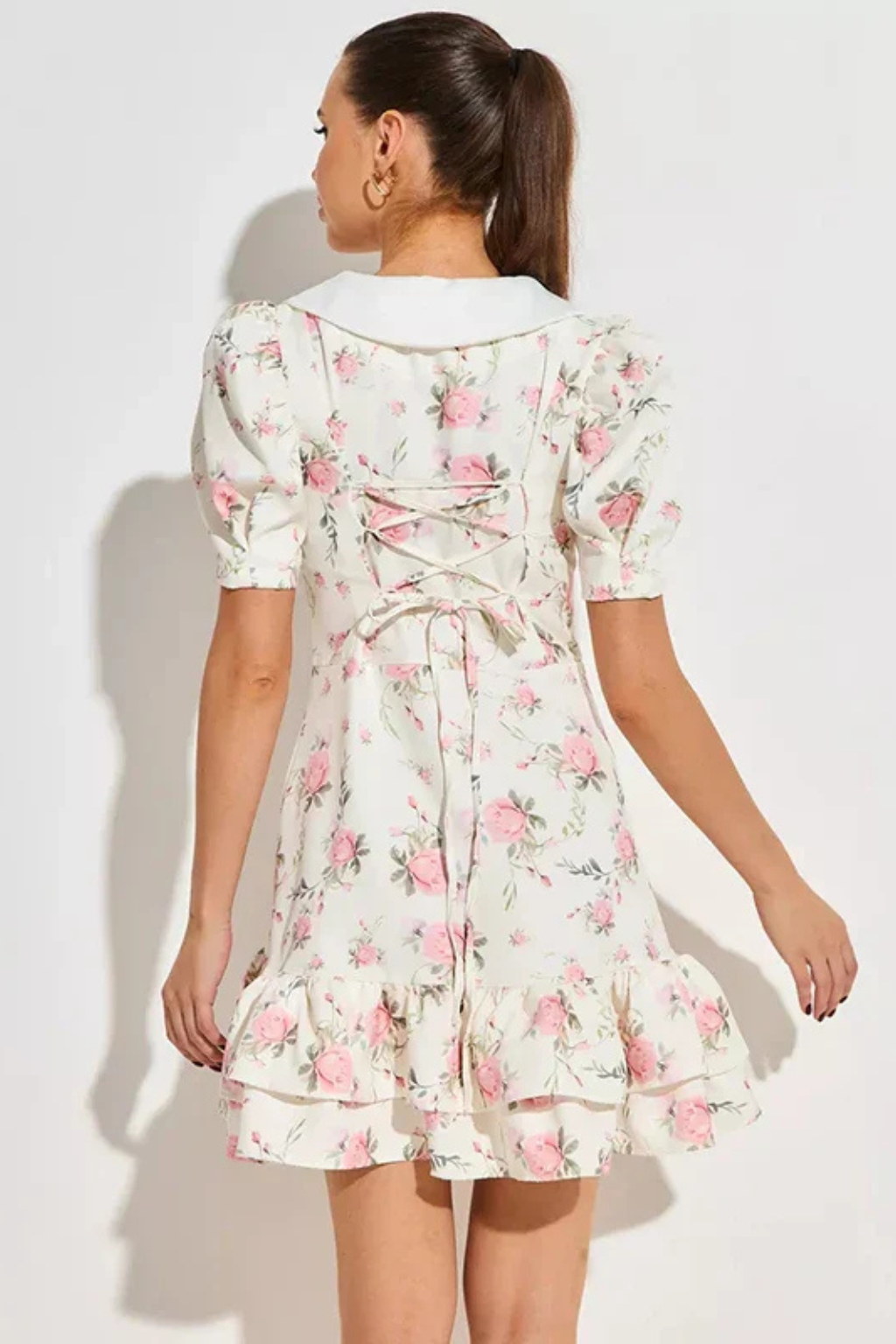 Floral Puff Sleeve Mini Dress