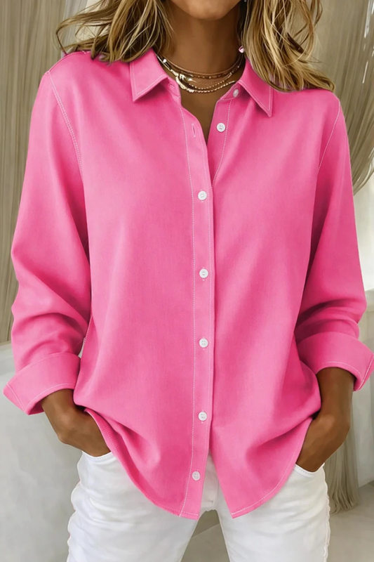 Women's Collared Button-Down Blouse