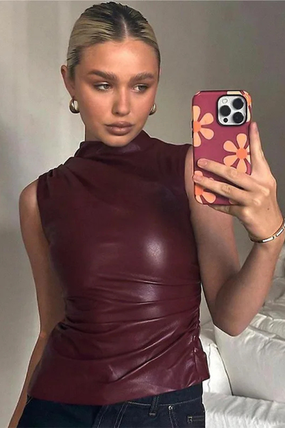 Women's High Neck Fitted Top