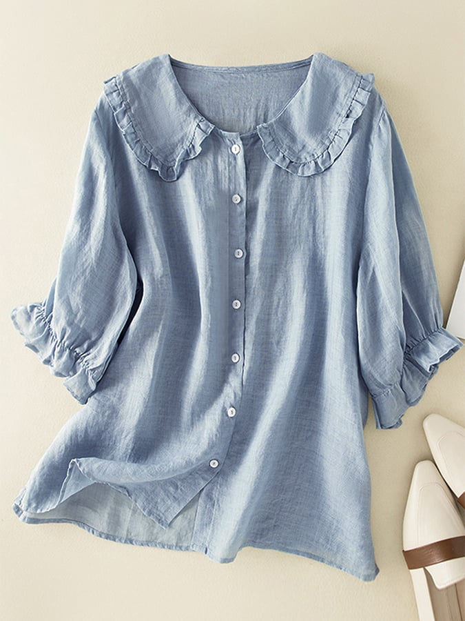 Women’s Loose Fit Ruffle Blouse