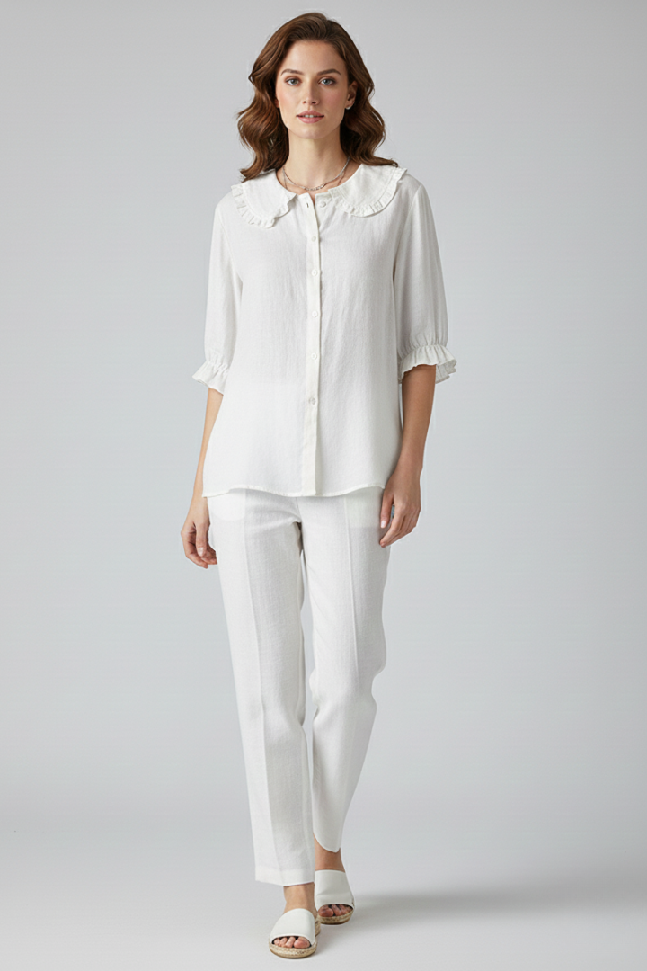 Women’s Casual Ruffled Collar Blouse