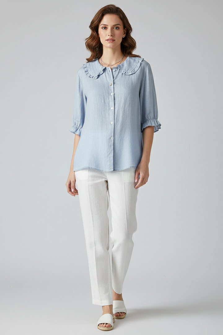 Women’s Casual Ruffled Collar Blouse