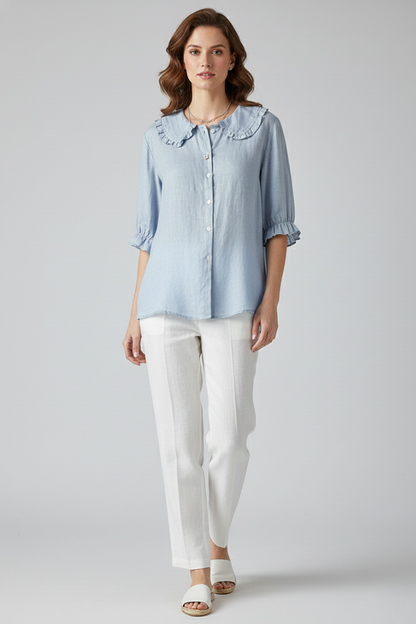 Women’s Casual Ruffled Collar Blouse