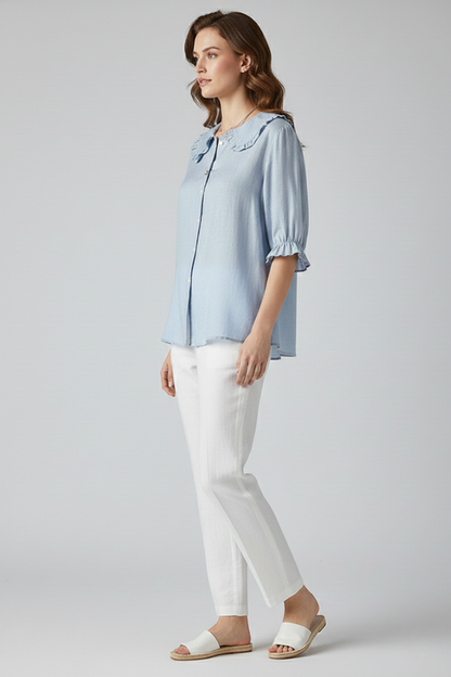Women’s Casual Ruffled Collar Blouse