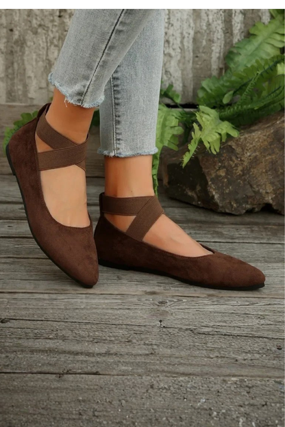 Women's Pointed-Toe Crossover Flats
