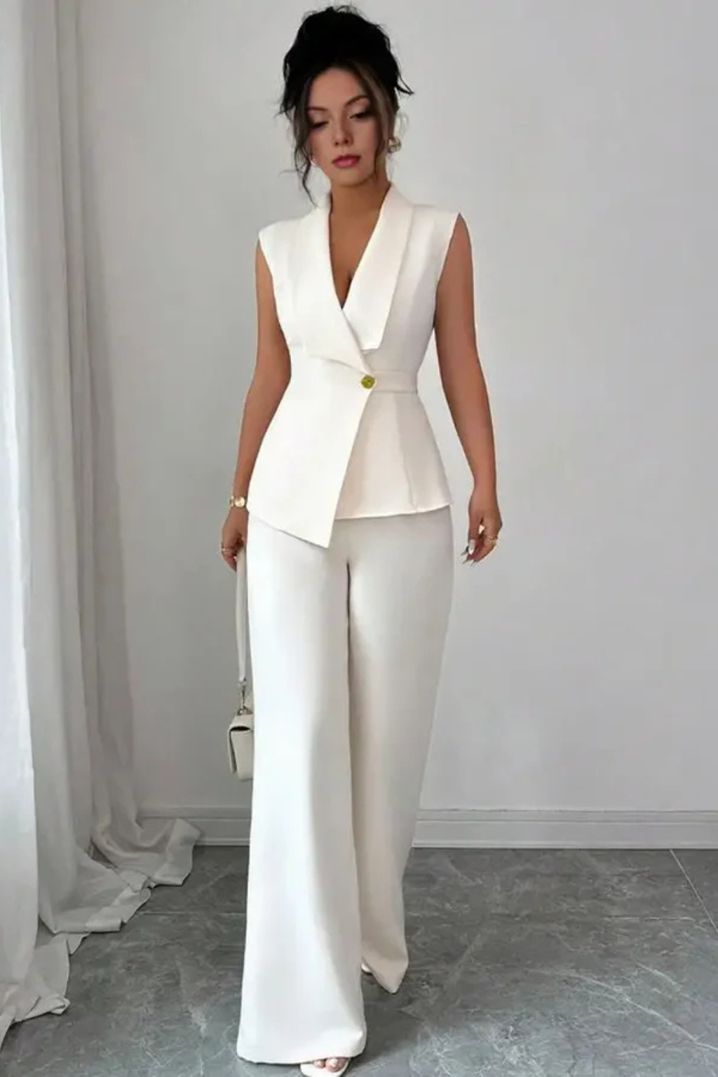 Women's Tailored White Suit Set