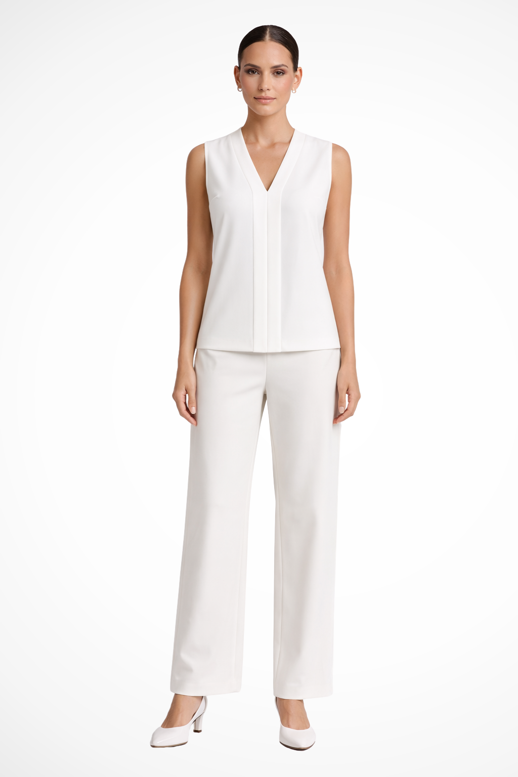 Women's Sleeveless Pleat Front Blouse