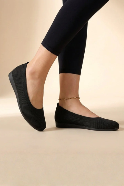 Women's Soft Knit Round Toe Flats
