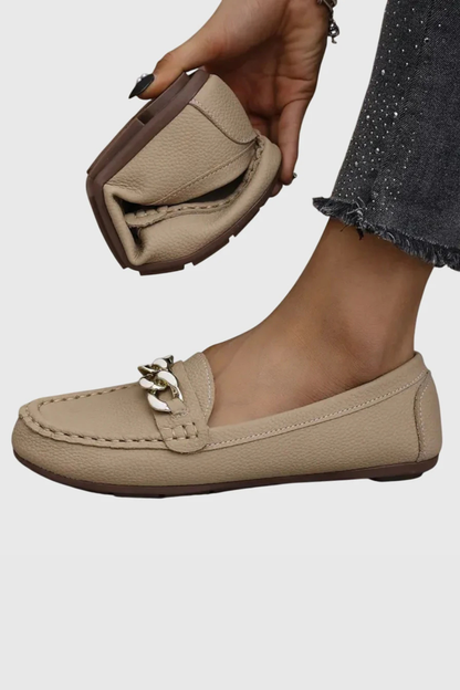 Women's Chain Detail Slip On Loafers
