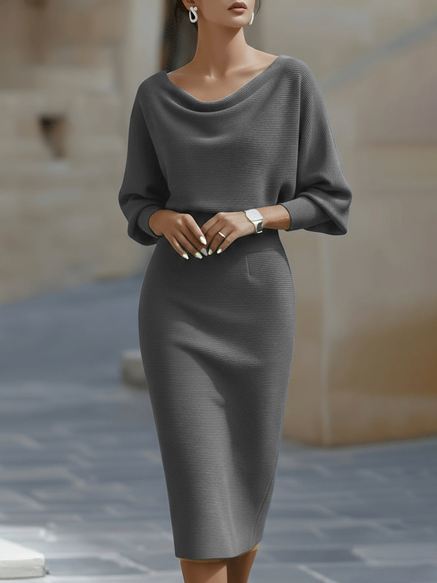 Women's Bodycon Batwing Midi Dress
