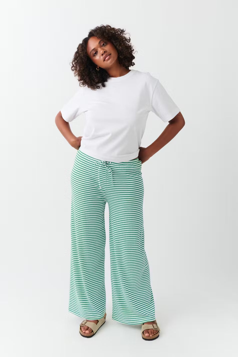 Women's Striped Relaxed Casual Trousers