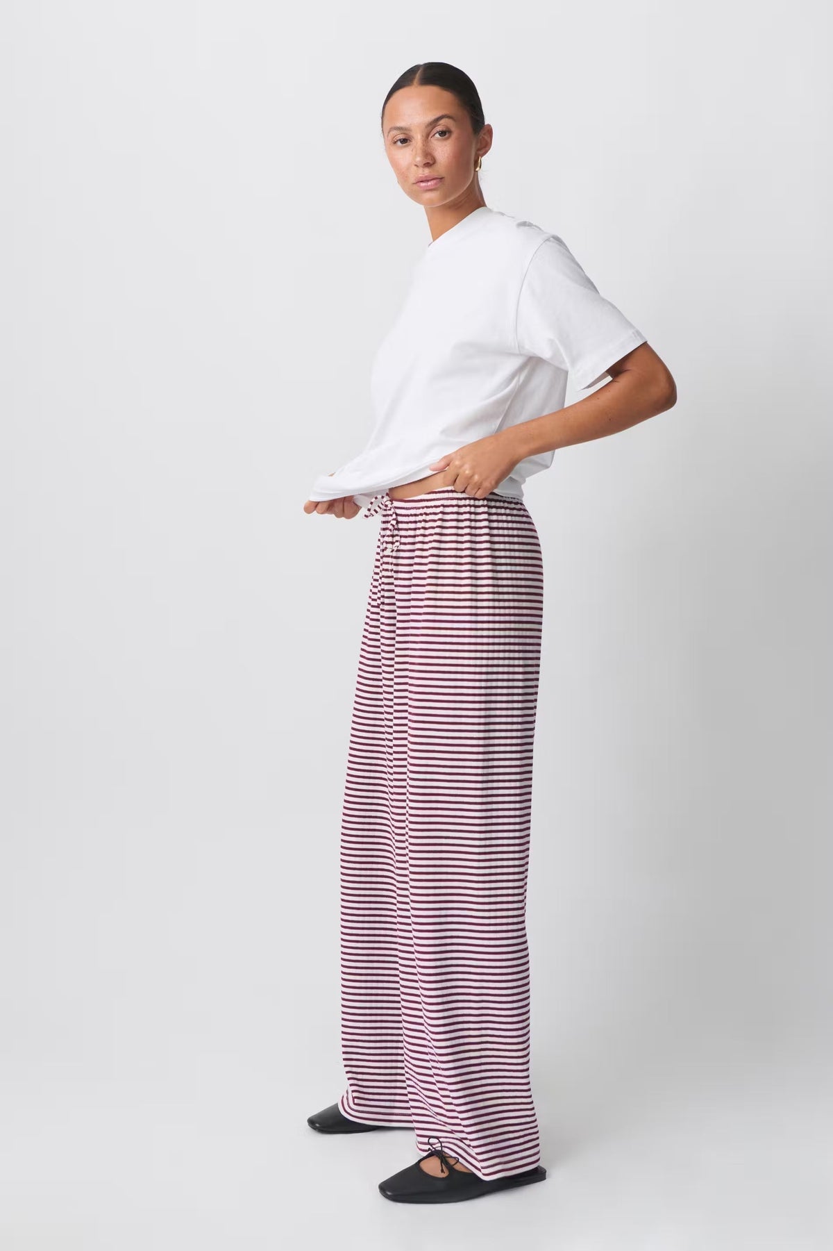 Women's Striped Relaxed Casual Trousers