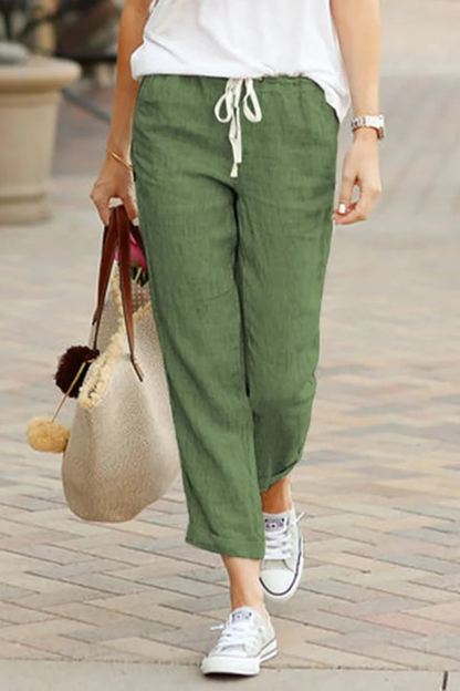 Women's Linen Cropped Trousers