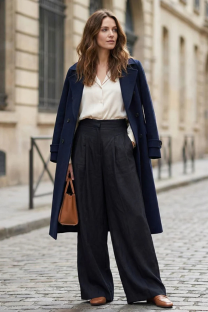 Women's Cropped Pleated Trousers