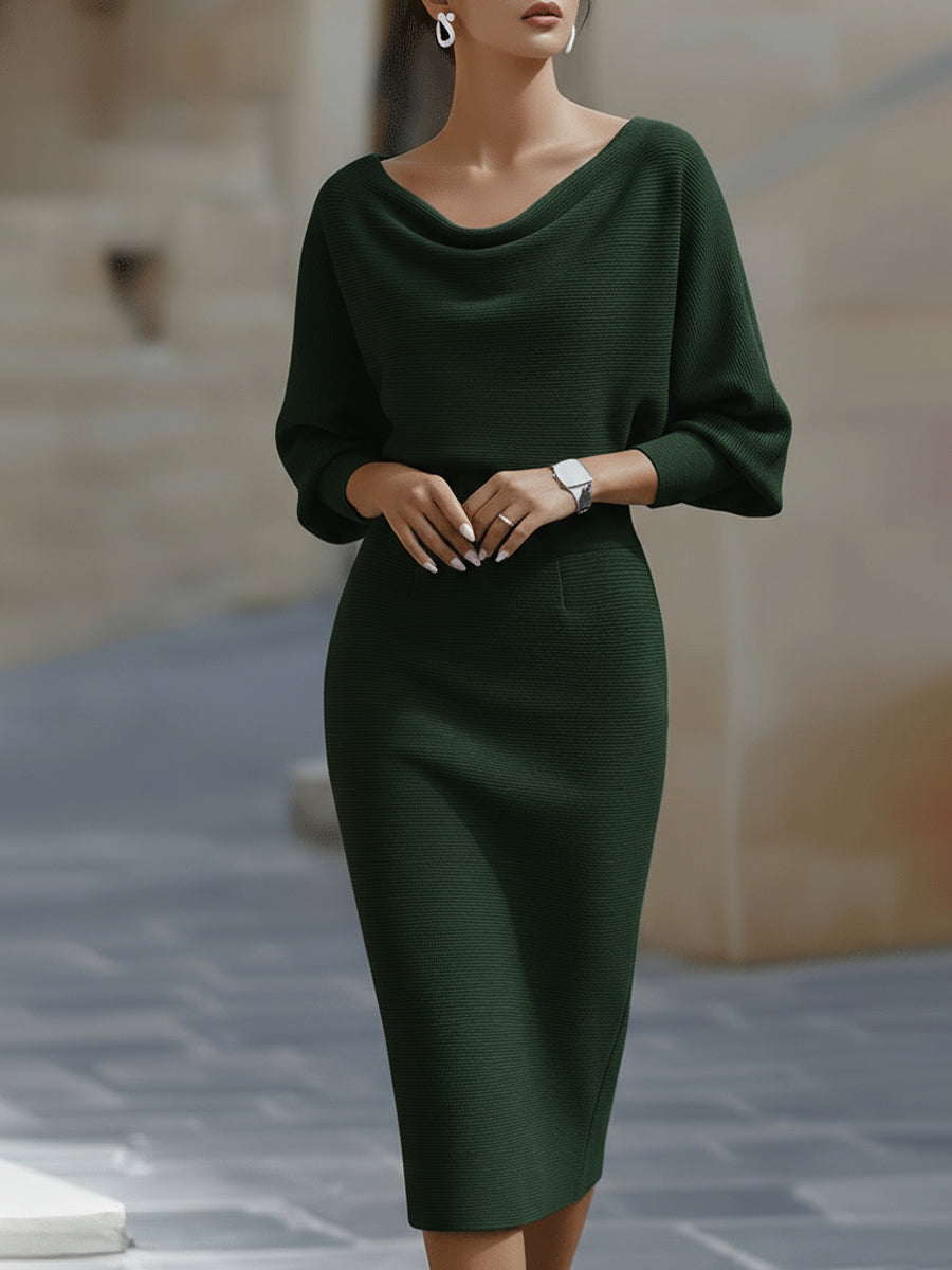 Women's Bodycon Batwing Midi Dress